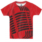 Детская 3D футболка с красным микрофоном