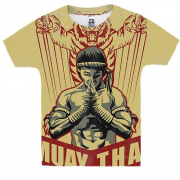 Детская 3D футболка с борцом Muay Thai