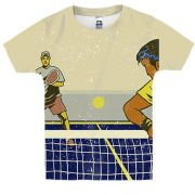 Детская 3D футболка с теннисными игроками и сеткой