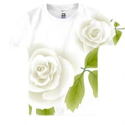 Дитяча 3D футболка з білими трояндами