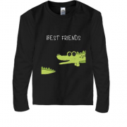 Дитячий лонгслів з крокодилом і хвостом "Кращі друзі"