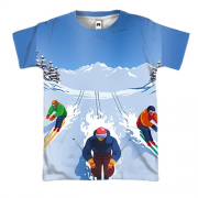 3D футболка Skiers Art
