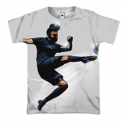 3D футболка Футболист бьет по мячу