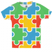 Дитяча 3D футболка Puzzle Pattern