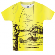 Детская 3D футболка Рыбак с удочкой Арт