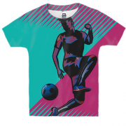 Детская 3D футболка Футболист в прыжке Арт