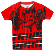 Детская 3D футболка Train Hard Red
