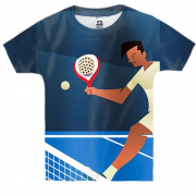 Детская 3D футболка с теннисистом на корте