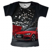 Жіноча 3D футболка Audi Red and Black