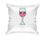 Подушка с бокалом вина