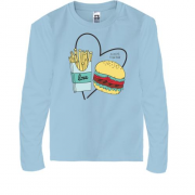 Дитячий лонгслів Love fast food