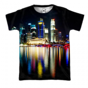 3D футболка с ночным Сингапуром