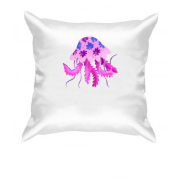 Подушка с  розовой медузой