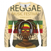 Чоловічий 3D лонгслів Reggae music fest