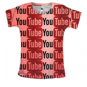 Женская 3D футболка YouTube pattern