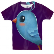 Детская 3D футболка Light-blue bird