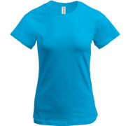 Ярко-голубая женская футболка