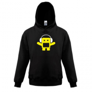 Детская толстовка Yellow monster in the headphones.
