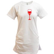 Удлиненная футболка My heart in wine.