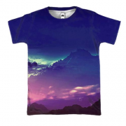 3D футболка Ночной горный пейзаж