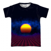 3D футболка Виртуальный закат солнца