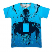 3D футболка Любов смерть і роботи. блакитний