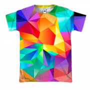 3D футболка Multicolored low poly.
