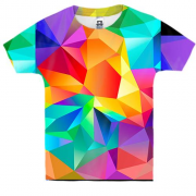 Детская 3D футболка Multicolored low poly.