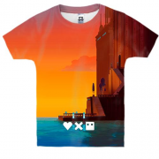 Дитяча 3D футболка Любов смерть і роботи Морський пейзаж
