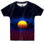 Детская 3D футболка Виртуальный закат солнца