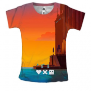 Женская 3D футболка Любовь смерть и роботы Морской пейзаж