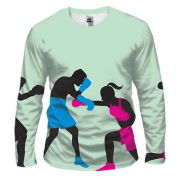 Мужской 3D лонгслив Boy and Girl Boxing