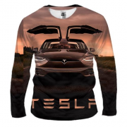Чоловічий 3D лонгслів Black Tesla