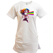 Удлиненная футболка Tekashi rainbow