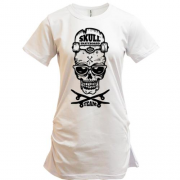 Удлиненная футболка Skull skateboard team