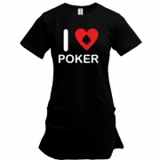 Подовжена футболка I love Poker