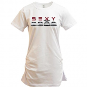 Подовжена футболка Tesla Sexy