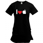 Подовжена футболка I love apple