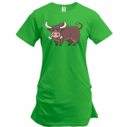Подовжена футболка з биком
