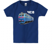 Детская футболка с локомотивом поезда ЧС8