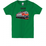 Детская футболка с локомотивом поезда ЭП20