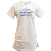 Подовжена футболка Aviation words