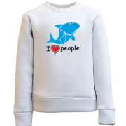 Дитячий світшот з акулою "Я люблю людей"
