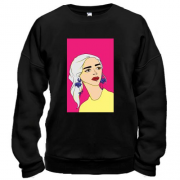 Свитшот Blonde on pink background