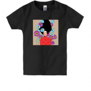 Детская футболка Brunette with poppies 1
