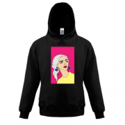 Детская толстовка Blonde on pink background