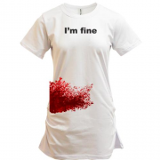 Подовжена футболка "I'm fine"