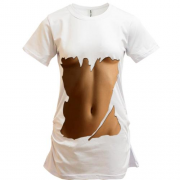 Подовжена футболка з ідеальним жіночим тілом