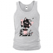 Мужская майка Cat girl in black mask
