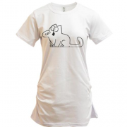 Подовжена футболка "Голодний Кіт Саймона"